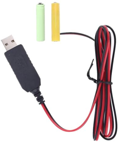 Eliminatori di batterie AA, adattatore di alimentazione per eliminatori di batterie AA,Convertitore batteria da 5 V a 3 V 1 m | Cavo di alimentazione USB Sostituisce le batterie AA/AAA, adattatore di