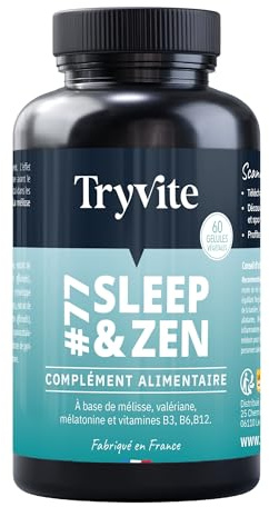 Melatonina Liberación Prolongada | Pastillas Para Dormir | Con Melisa, Valeriana y Vitaminas B6, B12, B3 | TRYVITE SLEEP&ZEN