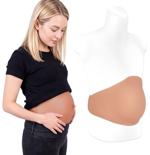 YEEFAIRY Faux Ventre de Grossesse Silicone Moulage Ventre Femme Enceinte Realiste Expérience Adaptée aux Hommes pour Photographie Cosplay Fake Pregnant Belly