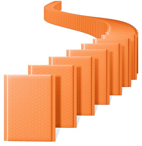 Switory 6 x 10 vadderade kuvert, 25-pack bubbelkuvert, självförseglande vattentäta fraktpåsar, bubbelkuvert för frakt, förpackning för företag (orange)