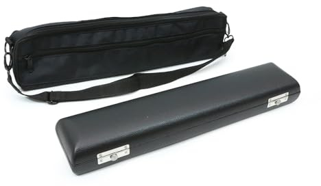 yinfente 16 Hole C Foot Flute Case Hard Shell With PU Leather And Oxford Outer Bag Adjustable Strap Portable Storage Box Flute Bag For Beginners,Students,Players Musicians