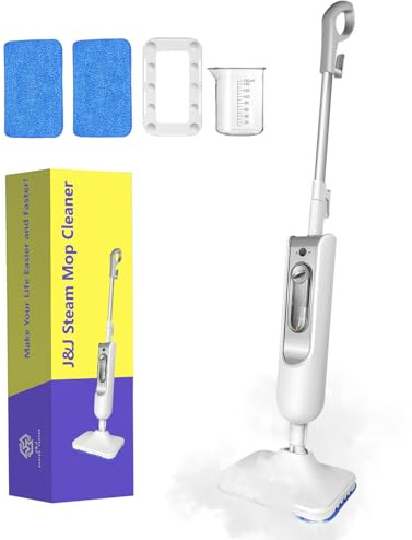 Mopa de vapor para limpieza de suelos, diseño ergonómico sin esfuerzo para madera dura y azulejos, modos de vapor ajustables, 1500 W de alta potencia, cable de 16.4 pies, tanque XL de 400 ml, 2