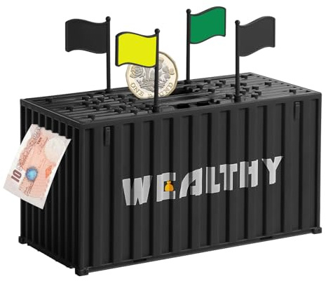 EEEKit Digital Coin Bank, Automatic Coin Counting Money Bank with LCD Display, Cash Saver Box for Adults, Black