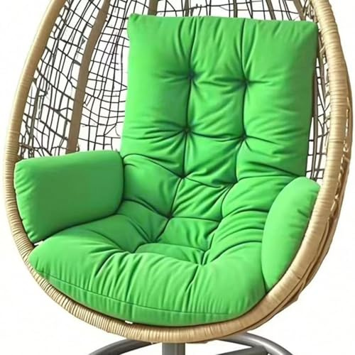 QOEUIUJ Egg Chair Cushion Replacement, Thickened Hanging Basket Seat Cushions, Indoor/Outdoor Patio Hammock Swing Chair Pad, Washable Egg Swing Cushion (Only Cushion)(Fruit Green)