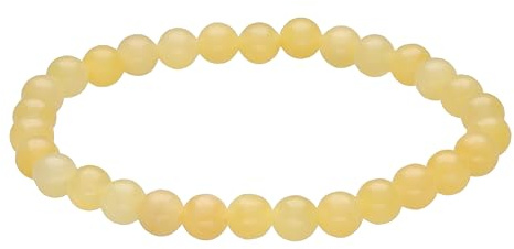Orangencalcit Kugelarmband 6 mm Armband Edelstein Heilstein Damen Herren | Inkl. Edelsteinkarte | Elastisches Perlenarmband | Grundumfang ca. 19 cm