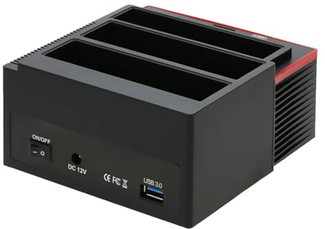 Aboiled 1 docking station per dischi rigidi all-in-1 dual bay nero, plastica, USB 3.0, stazione disco rigido, spina EU