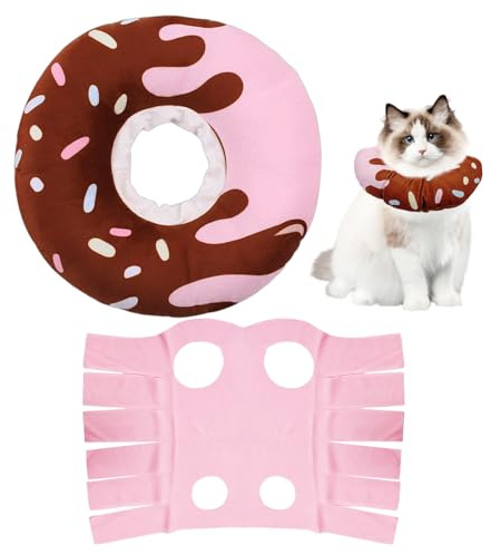 LBAAUX 1 Piece Of Cat Protection Collar, 1 Piece Of Breathable Cat Sterilization Clothing, Anti-Licking Collar For Surgical Cats, And Anti-Scratching Pet Surgical Clothing.