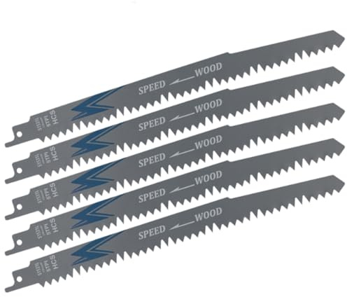Lames de Scie Sabre, 5 Pièces, accessoires de scie sabre, Pour des coupes rapides et propres, pour couper les os de viande congelée, pour Bois et Métal, Pour scies sabres- 230 mm