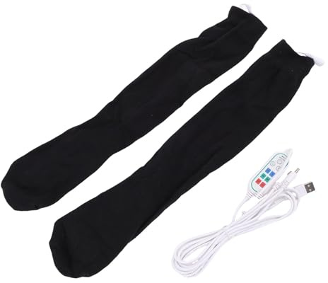 Fockety Beheizte Socken für Männer und Frauen, USB Wiederaufladbarer Elektrischer Fußwärmer, Wiederverwendbare Waschbare Thermosocken mit 3 Heizeinstellungen für Camping, Wandern