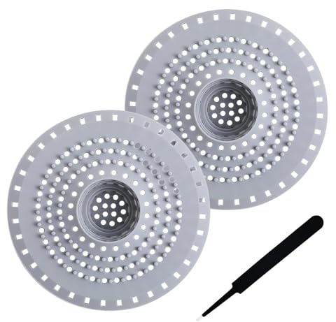 Reochips 3 Pcs Silicone Drain Protector Silicone Hair Strainer Universal Drain Strainer Shower Strainer with Suction Cup Kitchen Sink Bathtub Hair Catcher Anti-Clog & Odour Protection(Grey)