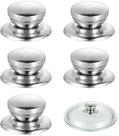 5 Stück Edelstahl Topfdeckelgriffe,Topfdeckelgriff,Topfdeckel Griff,Amc Ersatzteile Für Deckel,Universal Topfdeckelknöpfe Mit Schrauben,Topfdeckelgriff Edelstahl Universal Ersatzgriff,Topfdeckel