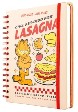 Grupo Erik A5 Academic Diary 2026-2027 Week to View - Garfield Gifts for Cat Lovers | Back to School Planner 2026-2027, Mid Year Diary 2026 2027, A5 Weekly Planner | Cat Stationery Gifts