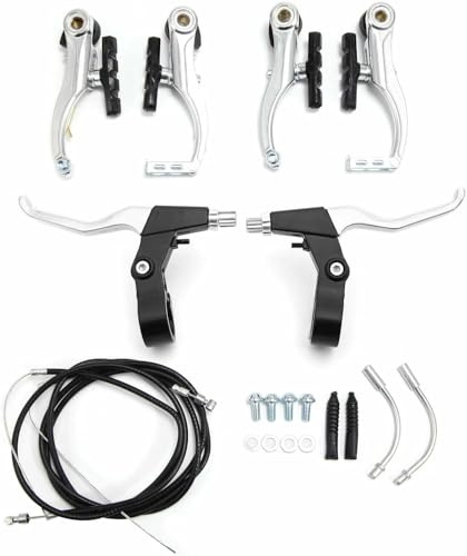 Bohaner Fahrrad Bremsen Set Silber Komplettes V-Brake Vorne Hinten | für die Meisten Fahrräder Rennräder