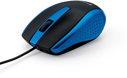 Verbatim Wired USB Computer Mouse - Corded USB Mouse for Laptops and PCs - Right or Left Hand Use, Blue 99743, 1.4 x 2.4 x 3.9