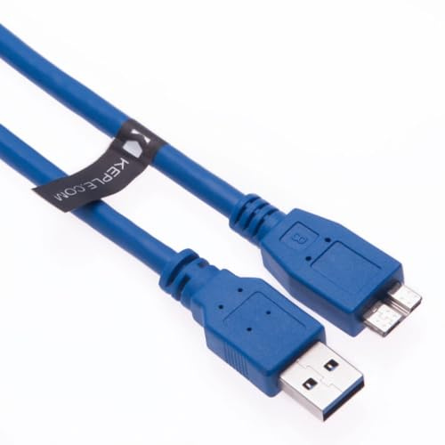 USB Micro-B 3.0 A to Micro B 5Gbps SuperSpeed Cable Compatible with Portable External Hard Drive SSD HDD, Western Digital WD Element, My Passport, Samsung Galaxy S5/M3, Xbox (3M)