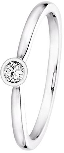 trendor Diamantring 585 Weißgold Brillant 0,10 Karat Verlobungsring 532481-54 Ringgröße 54/17,2