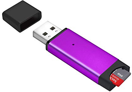 Memwah Micro SD Kartenleser – Schnell USB 2.0 Adapter für alle MicroSD-Karten – Violett