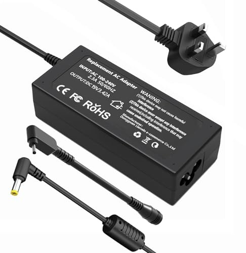 65W 19V 3.42A Acer Laptop Charger for Acer Aspire ChromeBook TravelMate Extensa Iconia Tab One Swift series laptop tablet and desktop computer charger Adapter Power Supply Cord