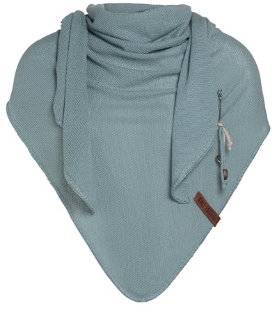 KNIT FACTORY - Lola Dreieckstuch - Fein Gestrickter Damen Schal - Tuch Schal - Für Frühling und Sommer - Baumwollmix - 190x85 cm