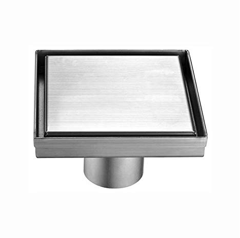Bodenablauf 200x200 mm Edelstahl – Duschablauf mit Geruchsverschluss – Ablaufgarnitur begehbare Dusche – Edelstahlrost