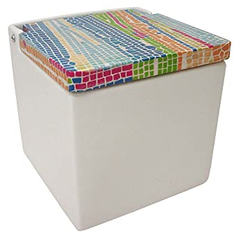SALERO Sal Cuadrado Porcelana Blanco BISAGRA Tapa Madera DECOPAUGE Gaudi CRAQUELET