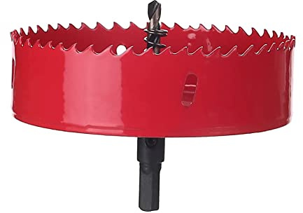 Utoolmart 125 mm Bimetall-Lochsäge, M42, Hochgeschwindigkeitsstahl, Lochsägeblatt, 25 mm Schnitttiefe, Öffner, Fräserbohrer mit dreieckigem Griff für Holz, Blech, Kunststoff, Faserplatten