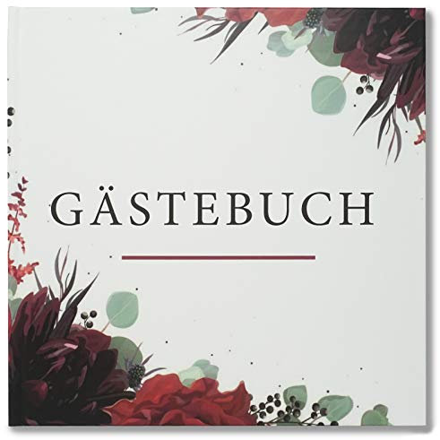 Presentou Gästebuch mit Hardcover 21x21cm | 64 weiße Seiten zum selbst gestalten | Fotobuch zur Hochzeit Taufe oder Geburtstag | Hochzeits-Buch Hochzeits-Album Hochzeits-Geschenk Hochzeits-gästebuch