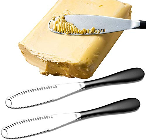 Buttermesser für kalte Butter, Edelstahl, 3-in-1, Küchenhelfer und -werkzeuge, Messer, Multifunktions-Buttermesser, 2 Stück