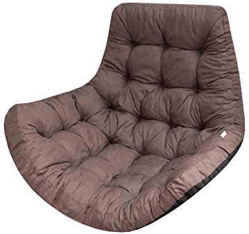 PillowPrim Hängesessel Kissen, Auflage für Polyrattan/Rattan Hängeschaukel, Polster, Hängekorb, Schaukel Korb, Schaukelkissen Rückenkissen in der Farbe Braun