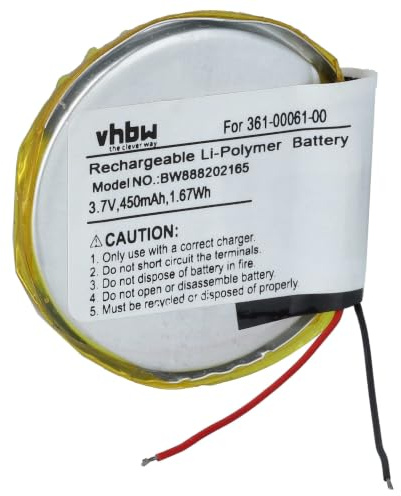 vhbw Batterie Compatible avec Garmin Fenix 1 | 2 smartwatch montre connectée bracelet fitness (450mAh, 3,7V, Li-ion)
