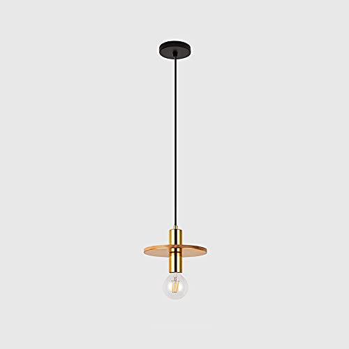GUOGUOSM Candelabro E27 De Una Sola Cabeza Del Norte De Europa Platillo Volante Dorado Macaron De Hierro Forjado Luces Colgantes Industriales Lámpara Colgante Vintage Lámpara Colgante De Techo Accesor