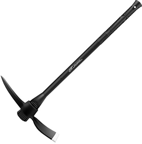 glorousamc Forged Adze Pick, Weeding Mattock Hoe Pick Mattock with Fiberglass Handle, Garden Pick, Great for Loosening Soil, Archaeological Projects (5LB-with 36 Fiberglass Handle)