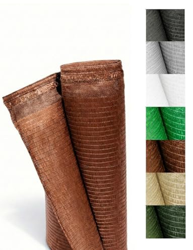 Jardin202 - Malla de Ocultación 110g/m² Premium | Sombreo y Privacidad para Jardín, Vallas y Terrazas | Protección UV | 1,50 x 50 Metros (Marrón)