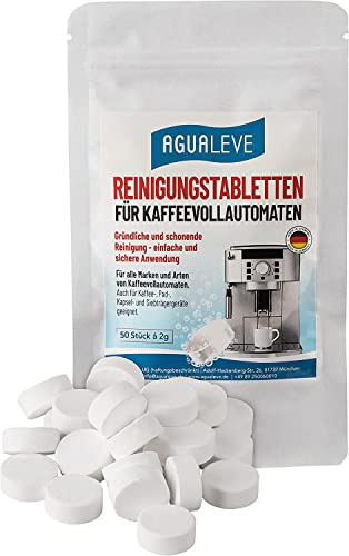 Reinigungstabletten 50 Stück | für alle Marken und Arten von Kaffeevollautoamten und Kaffeemaschinen, z. B. De’Longhi, Philips, Siemens, Saeco, Melitta, Krups, Miele | Markenqualität Made in Germany