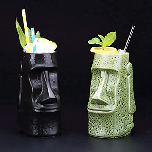 Tiki Mugs Cocktail pour Couple - Verres professionnels Tiki Bar pour cocktails et fêtes Luau - Excellente idée de cadeau pour la maison (Stiatu)