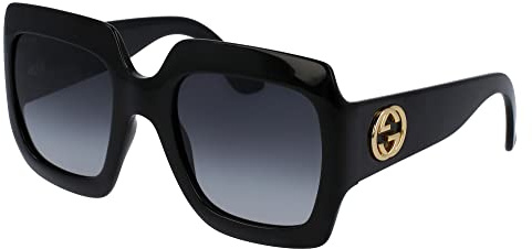 GUCCI Womens GG0053SN Sunglasses, Black-Black-Grey, 54