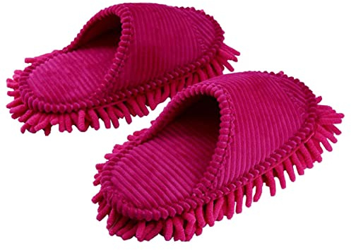 Veemoon 1 Pair Slippers Winter Warm Lazy Mop Shoes Sweeper Mop Women Socks Washable Cleaning Lazy Slipper Foot Zapatilla De Mujer Floor Cleaning Shoes Indoor Duster Miss Polar Fleece