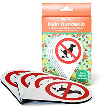 AllesKlaro® - 4 Stk. Set - hochwertige Steckschilder - Verbot Hier kein Hundeklo - 150x110mm - 4mm Alu Verbundplatte