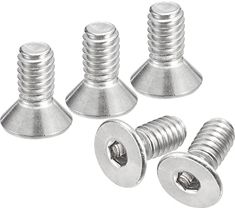 uxcell #8-32x3/8 Flat Countersunk Head Socket Cap Screws, 50Pcs 304 Stainless Steel Hex Socket Flat Head Screws, Full Thread, Countersunk Bolts