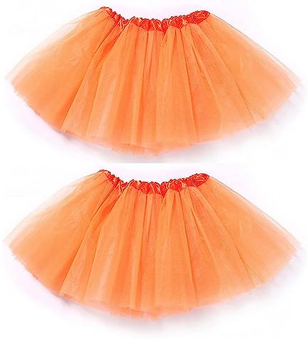 RY-EALY Niños Tótem Falda de Ballet Poncho Tul elástico 3 Tier Disfraz Hada Princesa Danza Rendimiento Carnaval Halloween Año Nuevo Vestido de Fiesta 2-8 años（Naranja）
