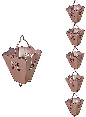 RENLXFI Regenrinnenketten, quadratische Regensammler aus Metall für Park, Veranda, Hof und Garten, ersetzen Regenrinnen, (Color : A, Size : 3m/9.8ft)