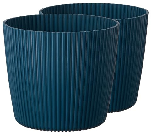 TYMAR Fioriera, set di 2 vasi di plastica, forma rotonda (confezione da 2), oceano, diametro 30 cm