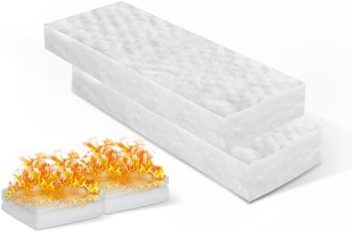 YUETTYY Spugna in lana di ceramica, 4 pezzi, spugna in ceramica per caminetto a bioetanolo, lana di ceramica per bruciatore a bioetanolo, 30 x 10 x 2,5 cm