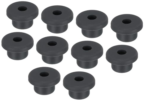 QUARKZMAN 12pz Passacavo in Gomma a Forma di T, Diametro 16mm Diametro Interno 7mm Protezione Sigillante per Fori Flessibili per Cavi Tubi, Nero