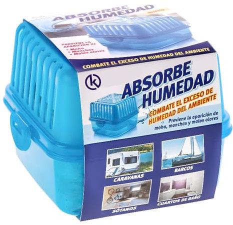 KROWN - Absorbe Humedad Cuadrado 400 gr, Deshumidificador Antihumedad Habitación, Atrapa Humedad Interior para Armarios, Cocina, Coche, Trasteros, Baños