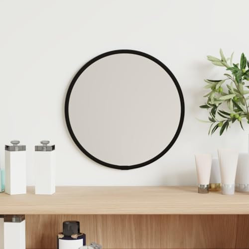 CIADAZ Svart rund väggspegel Ø 20 cm, badrumsspegel, vardagsrumsspegel, entréspegel, vardagsrumsmöbel - 348183
