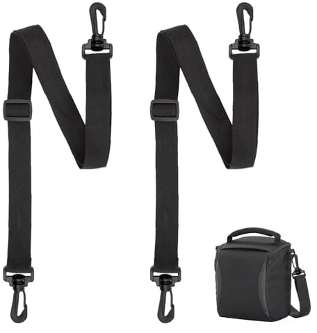 AZWOOD Crossbody Shoulder Bag Strap, 90cm Adjustable Bag Straps Replacement 2Pcs Black Wide Belt with Quick Release Buckle Clip Handbag Universal DIY Accessories for Duffel Laptop Bags Briefcase