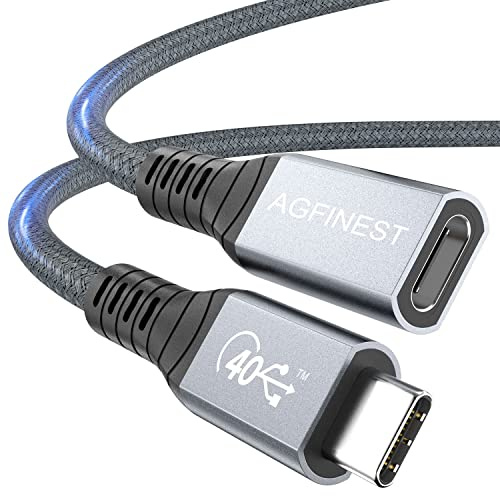 USB C Extension Cable 0.8M, Extension USB4 Cord 40Gbps 8K@60Hz 100W Fast Charging Male Female Type-C Extender Lead for iPad iPhone 17/16/15 Mackbook Galaxy S22/23 Docks VR Gaming TB3/4 Compatible