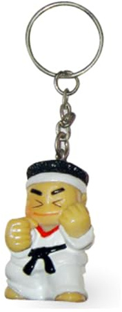 Playwell Llaveros de artes marciales – Taekwondo TKD Figuras Llaveros – (H500), blanco, 8cm