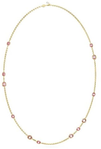 Swarovski Imber - Collana lunga da donna, placcata oro, taglio ottagonale, colore: rosa, 100 cm, Cristallo, Cristallo